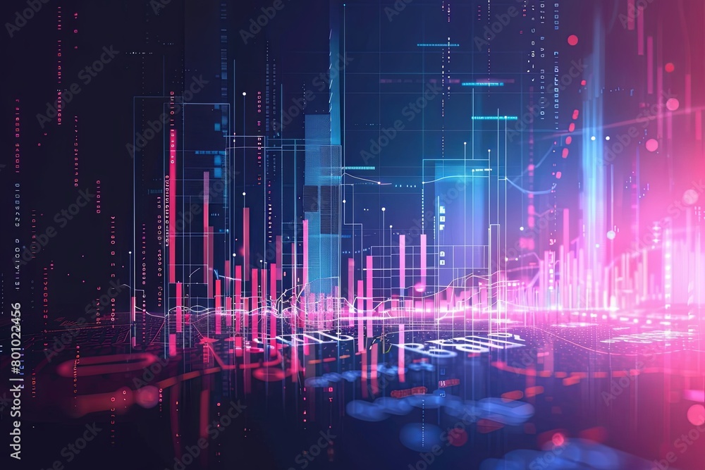 Poster intricate network of lines and dots in a digital abstract background. generative ai