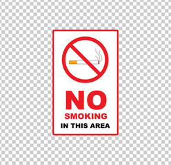 No Smoking in this area, and High-quality vector illustrations on transparent backgrounds