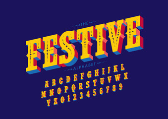 Vector of stylized modern font and alphabet