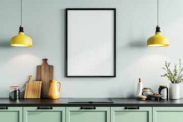 A single blank white frame hangs on the wall