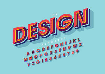 Vector of stylized modern font and alphabet