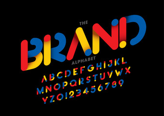 Vector of stylized modern font and alphabet