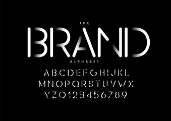 Obraz premium Vector of stylized modern font and alphabet