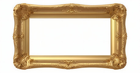antique gold  picture frame isolated on white
