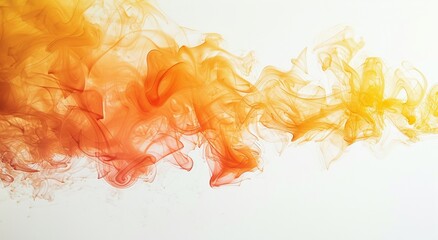 Vivid orange smoke swirls dynamically on a clean background, creating a sense of motion and abstract beauty in this image