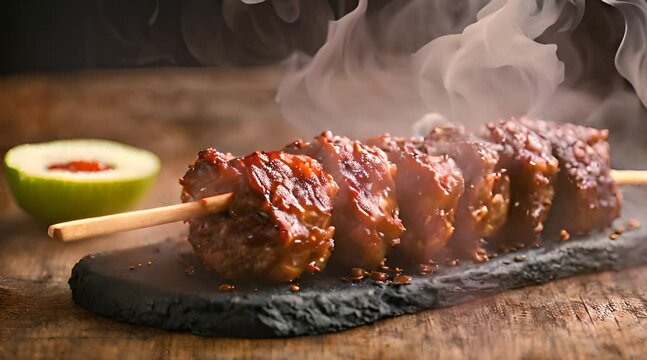 Grilled Pork Skewers with a Refreshing Cucumber Salad