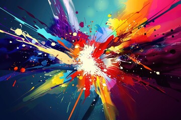 Abstract pop background with explosion of colors to the beat