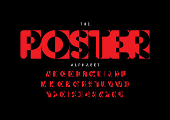 Vector of stylized modern font and alphabet