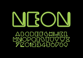 Vector of stylized modern font and alphabet