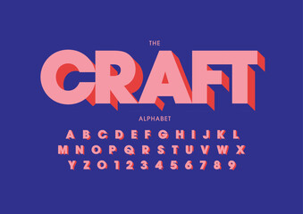 Vector of stylized modern font and alphabet