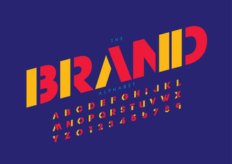 Vector of stylized modern font and alphabet