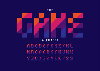 Vector of stylized modern font and alphabet