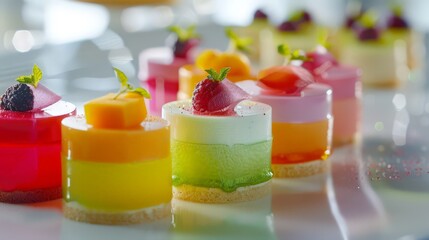 Colorful Assortment of Gourmet Jelly Desserts