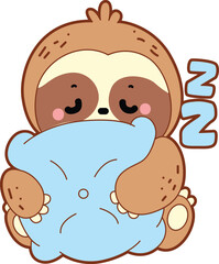 
Twitch emote cute sloth vector icon. Funny baby sloth animal series stock illustration. Slow life of fluffy sloth designs.