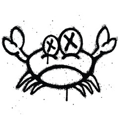 Graffiti spray crab isolated on white background © Setitikcartoon