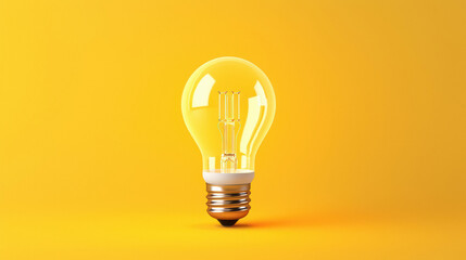 bulb on yellow background
