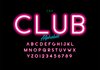 Vector of stylized modern font and alphabet