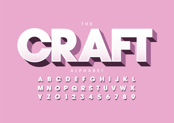 Vector of stylized modern font and alphabet