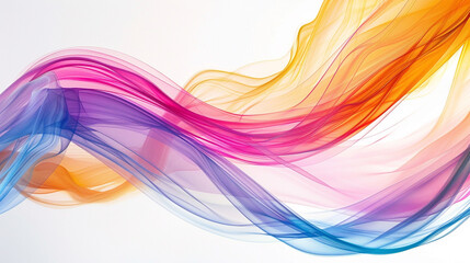 Dynamic ribbons of color cascade across a clean, white expanse, creating a captivating display.