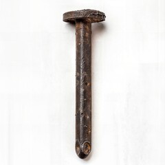 AI-generated illustration of a rusty nail on a white surface