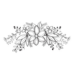 Hand Drawn Botanical Border Background Vector Design.