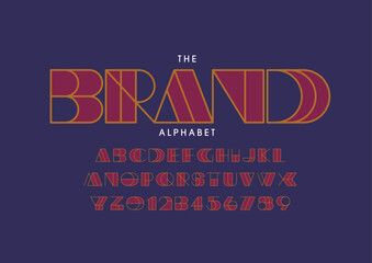 Vector of stylized modern font and alphabet