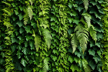 Tropical green leaves background top view in concept nature. - obrazy, fototapety, plakaty