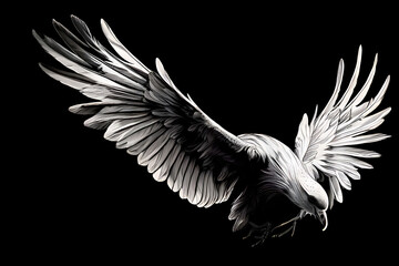 black and white wings Generatve Ai