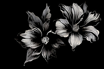 black and white flowers Generatve Ai