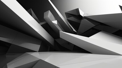 Abstract Monochrome Geometric Shapes Background Design