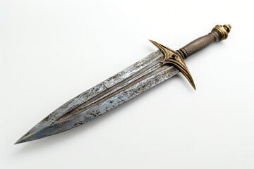 Primal dagger, a relic of a bygone era, ready to clash on a solid white background.