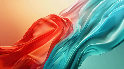 Dynamic gradient lines blending from fiery crimson to icy turquoise, highlighting scientific innovation.