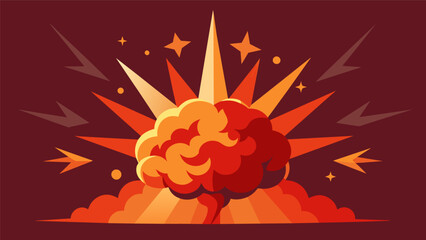 Naklejka premium A burst of fiery red and orange tones depicting the heightened brain activity during a tense and challenging situation..