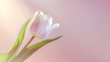 White tulip, gradient lavender to cream background, wedding magazine cover, soft backlight, perfectly centered
