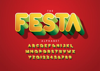 Vector of stylized modern font and alphabet