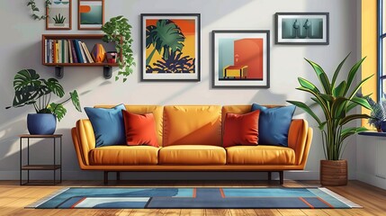 Eclectic Living Room Decor Elements: An illustration highlighting eclectic living room decor elements