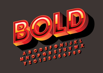Vector of stylized modern font and alphabet