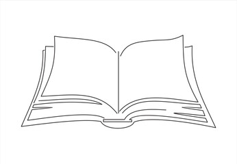 Open book line art