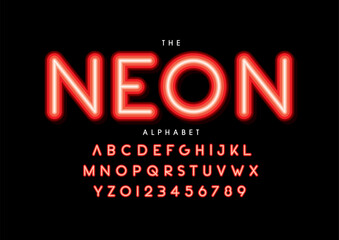 Vector of stylized modern font and alphabet