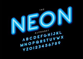Vector of stylized modern font and alphabet