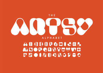 Vector of stylized modern font and alphabet