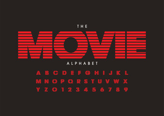 Obraz premium Vector of stylized modern font and alphabet