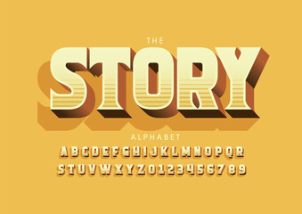 Vector of stylized modern font and alphabet