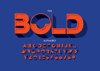 Vector of stylized modern font and alphabet