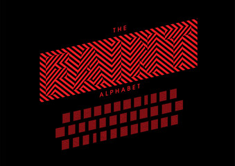 Vector of stylized modern font and alphabet
