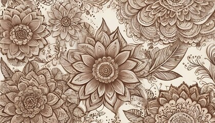 Henna Inspired Floral Motifs Exotic Garden I Upscaled 4