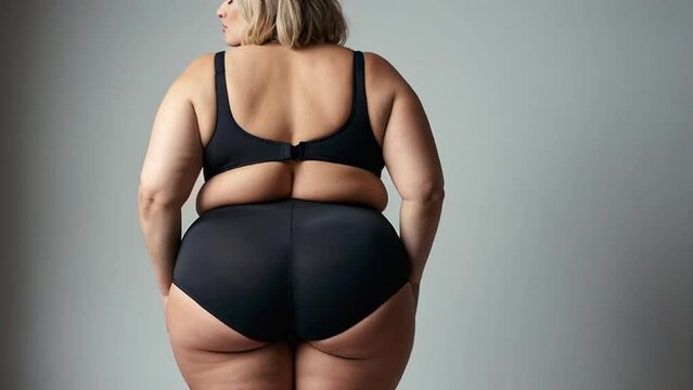 Overweight woman in lingerie