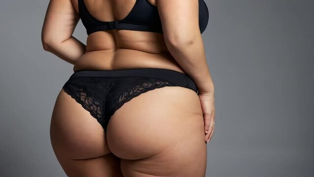 Overweight woman in lingerie