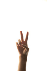 Naklejka premium hand showing sign