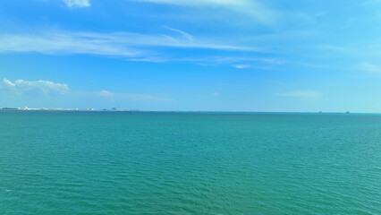 From above, witness the seamless blend of sea and sky, where nature's elements unite in perfect harmony. Nature's marvels: Endless wonders in every corner. Tropical concept. 
